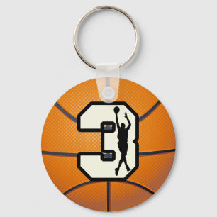 Porte-clés Number 3 Basketball and Player