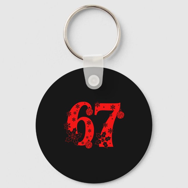 Porte-clés Number 6 7 Funny Meme Saying 67 Six Seven Christma (Recto)