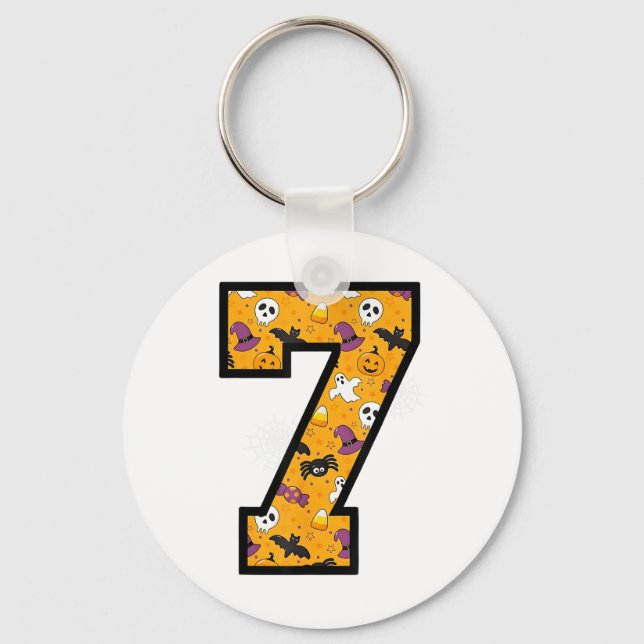 Porte-clés Number 7 Funny Meme Saying 6 7 Six Seven Halloween (Recto)