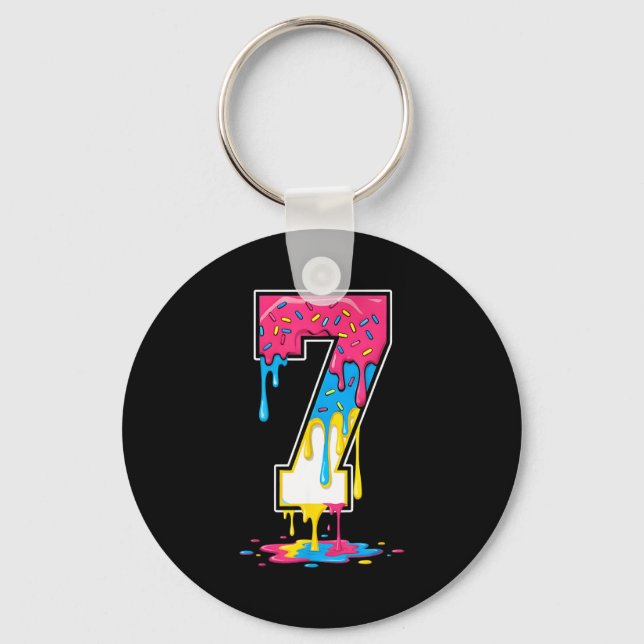 Porte-clés Number 7 Team Srts Ice Cream Drip Matching Varsity (Recto)
