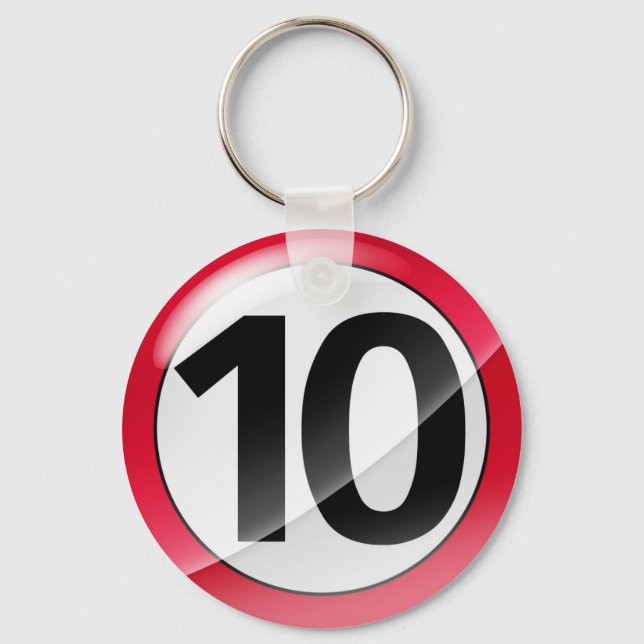 Porte-clés Numéro 10 Porte - clé rouge (Recto)
