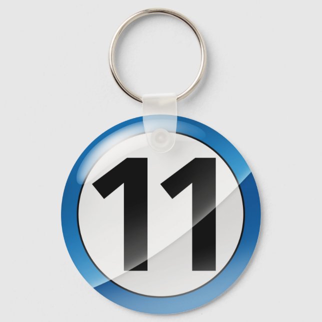 Porte-clés Numéro 11 Porte - clé bleu (Recto)