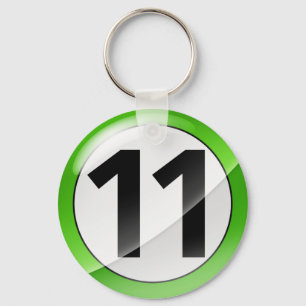 Porte-clés Numéro 11 Porte - clé vert