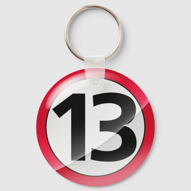 Porte-clés Numéro 13 Porte - clé rouge (Recto)