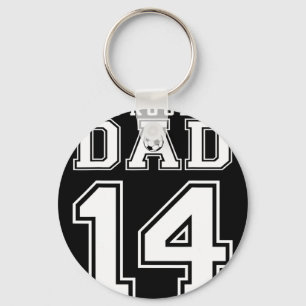 Porte-clés Numéro 14 personnalisé fier papa de football