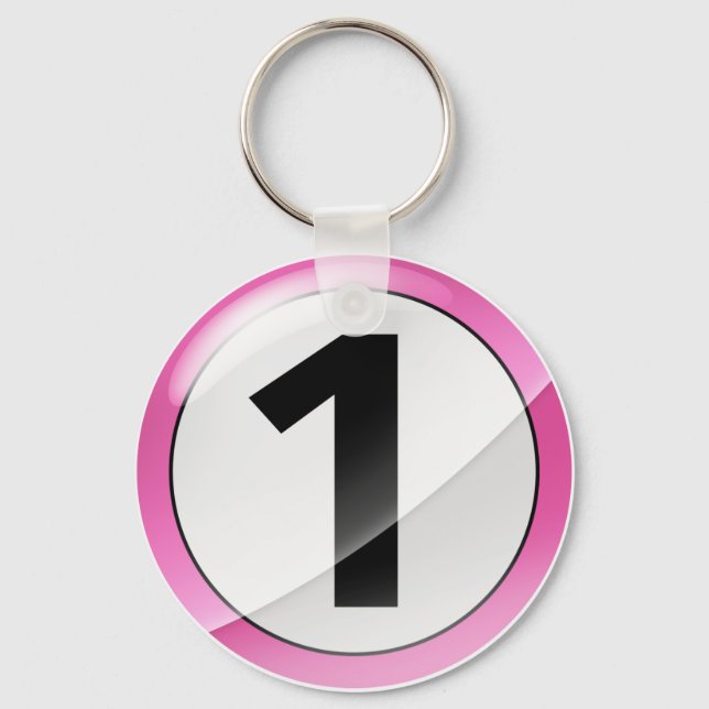 Porte-clés Numéro 1 Porte - clé rose (Recto)