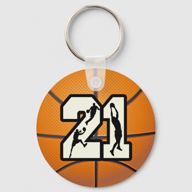 Porte-clés Numéro 21 Basketball (Recto)