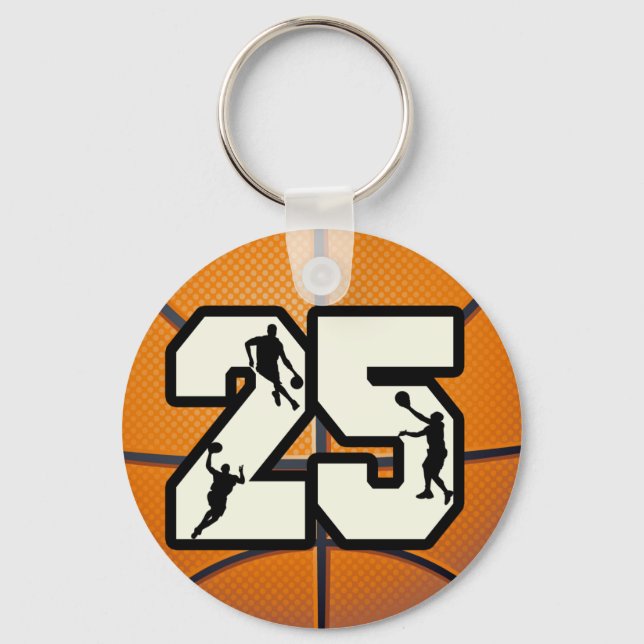 Porte-clés Numéro 25 Basketball et joueurs (Recto)