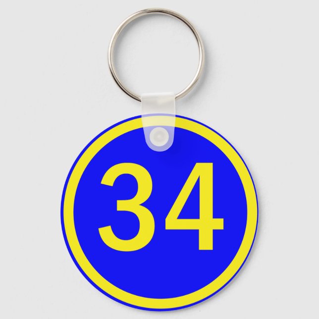 Porte-clés numéro 34 dans un cercle (Recto)