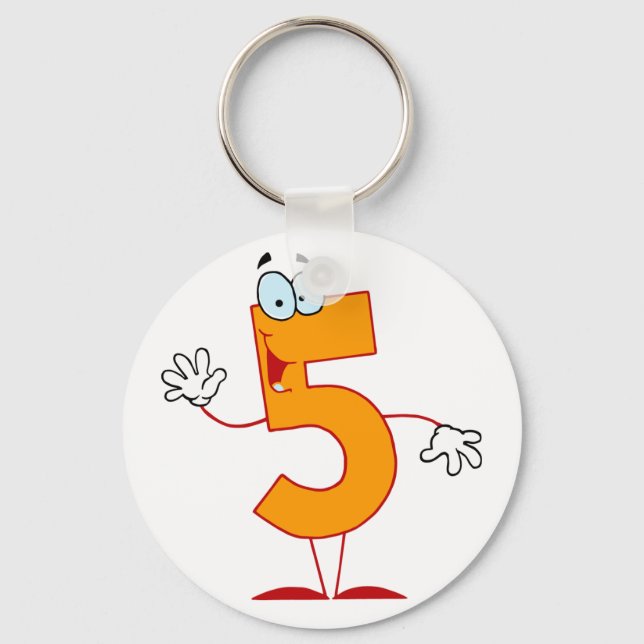 Porte-clés numéro 5 orange (Recto)