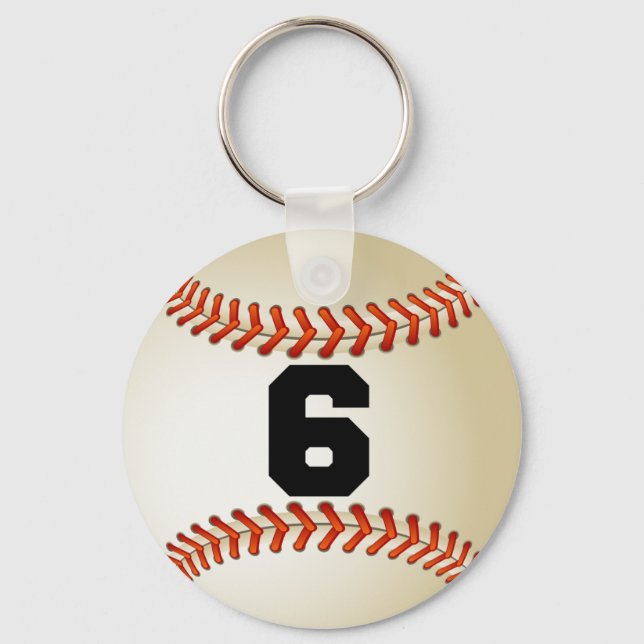 Porte-clés Numéro 6 Baseball (Recto)