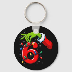 Porte-clés Numéro 6 correspondant 67 Meme Noël Elf Main Garço