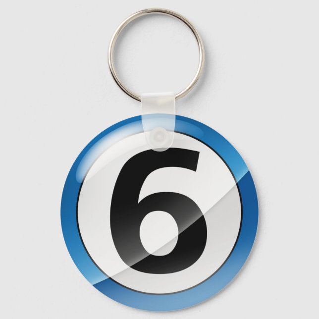 Porte-clés Numéro 6 Porte - clé bleu (Recto)