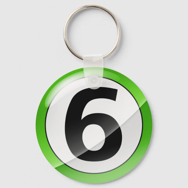 Porte-clés Numéro 6 Porte - clé vert (Recto)