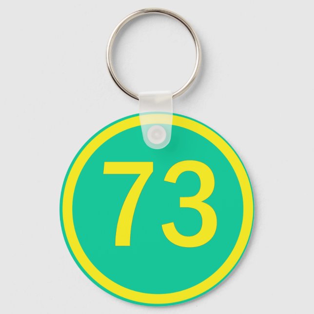 Porte-clés numéro, 73, dans un cercle (Recto)
