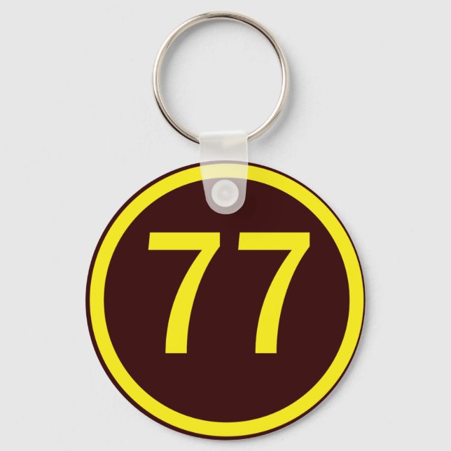Porte-clés numéro, 77, dans un cercle (Recto)