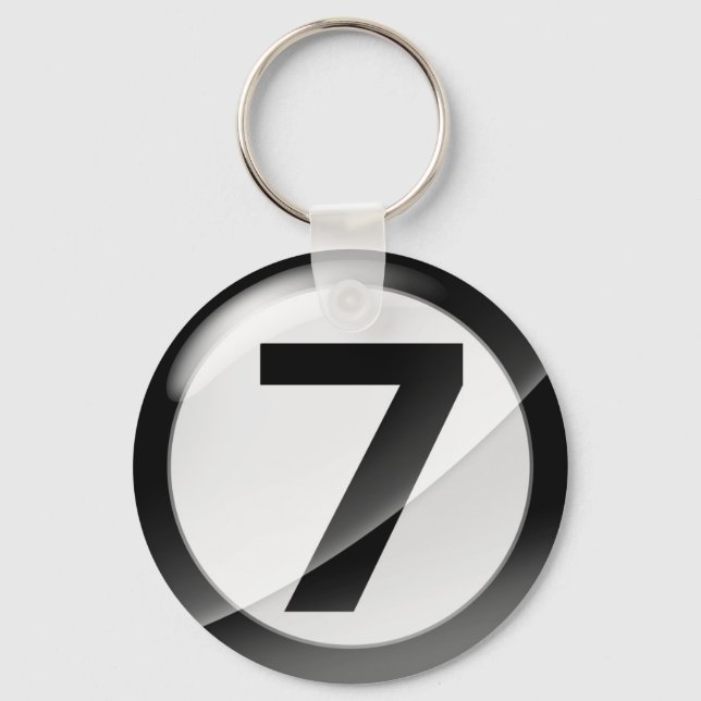 Porte-clés Numéro 7 Porte - clé noir (Recto)