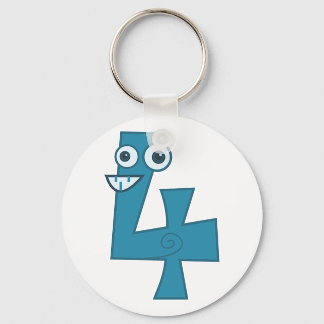 Porte-clés Numéro d'animal 4 (Recto)