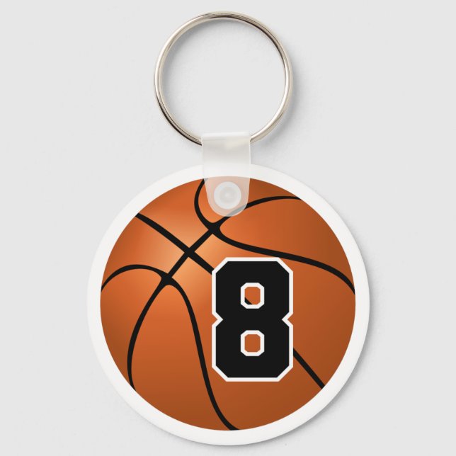 Porte-clés Numéro de basket-ball 8 (Recto)