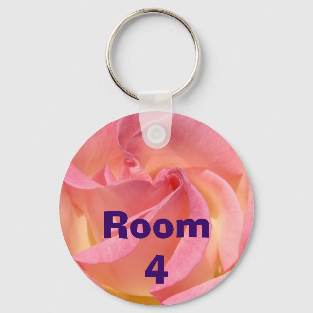 Porte-clés numéro de chambre Rose (Recto)