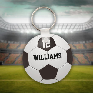 Porte-clés Numéro de nom personnalisé Soccer Ball