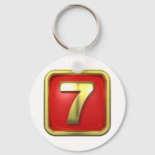 Porte-clés numéro sept en or