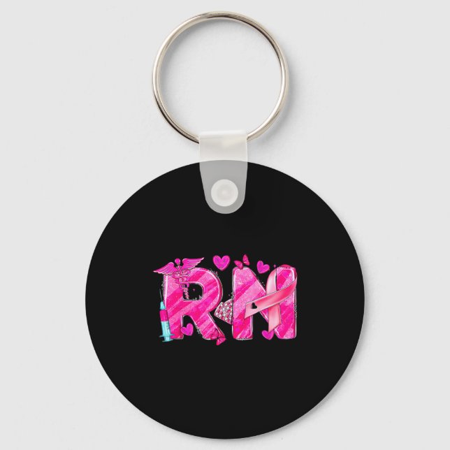 Porte-clés Nurse Breast Cancer Awareness Nk Ribbon Nursing Rn (Recto)