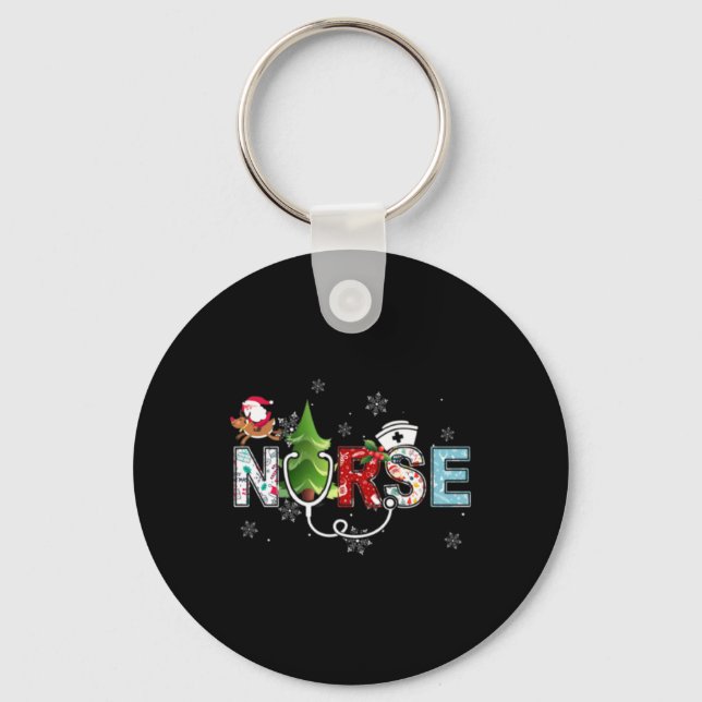 Porte-clés Nurse Christmas Stethoscope Nurses Xmas Pajamas Pj (Recto)