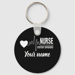 Porte-clés Nurse Everyday Superhero Nom de la Personnaliser p