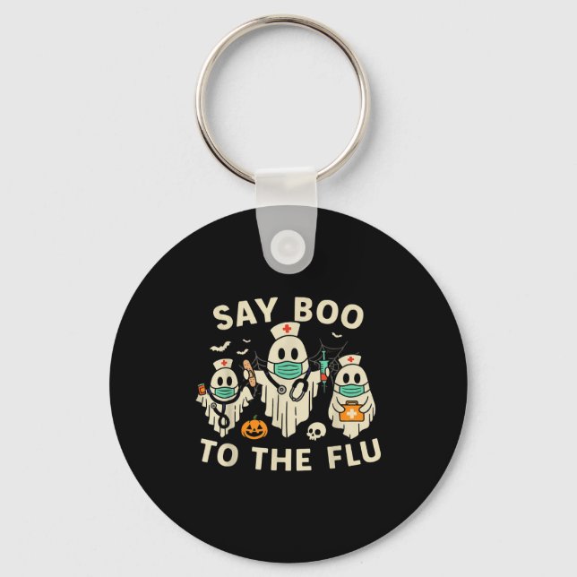 Porte-clés Nurse Halloween Ghost Crew Vaccine Say Boo To The  (Recto)