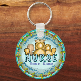Porte-clés Nurse Rainbow Motto custom name keychain