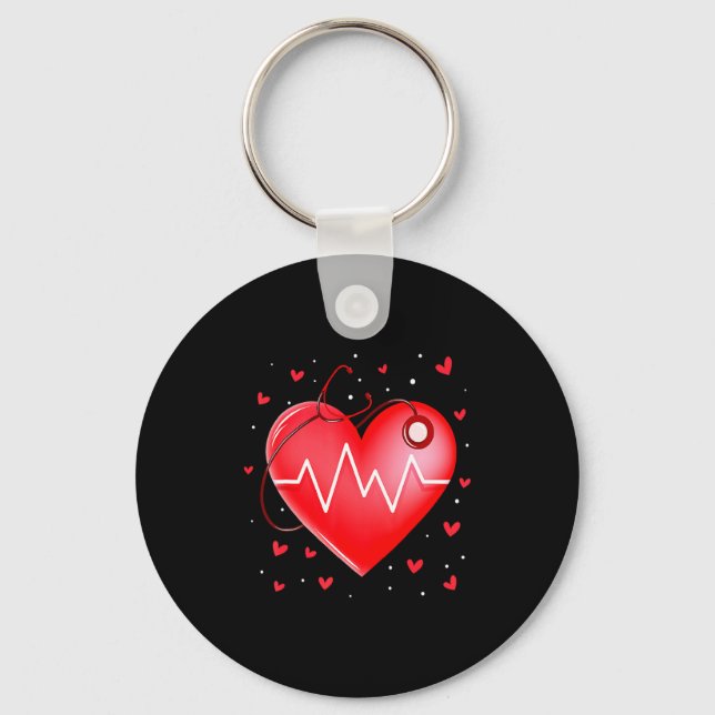 Porte-clés Nurse Valentines Day Heart Stethoscope 2 _1  (Recto)
