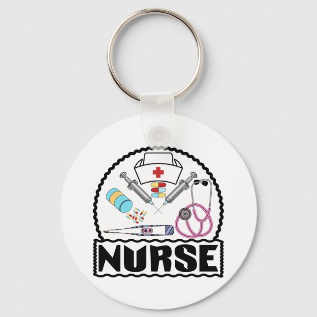 Porte-clés Nurse With Equipment Design (Recto)