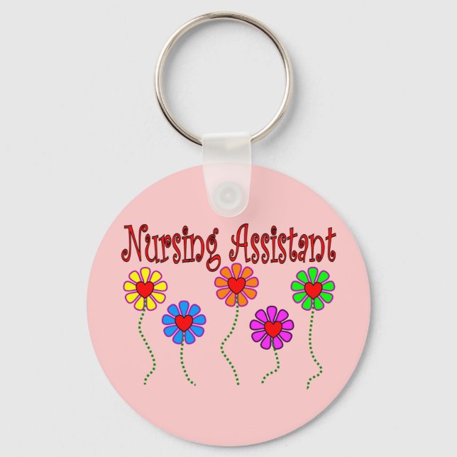 Porte-clés Nursing Assistant Gifts--Floral Design (Recto)