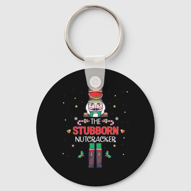 Porte-clés Nutcracker têtu amusant Noël Famille Correspondanc (Recto)