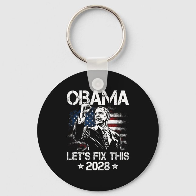 Porte-clés Obama 2028 Let's Fix This Obama 48th President (Recto)