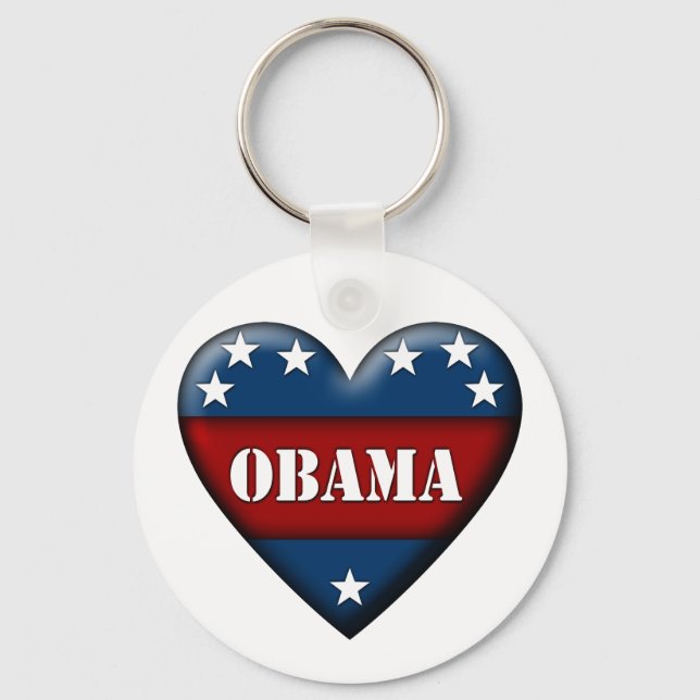 Porte-clés obama patriotic heart (Recto)