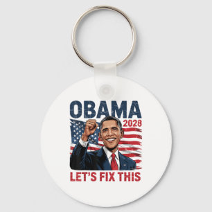Porte-clés Obama Vintage rétro patriotique 2028