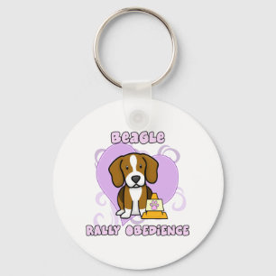 Porte-clés Obéissance de rassemblement de beagle de Kawaii