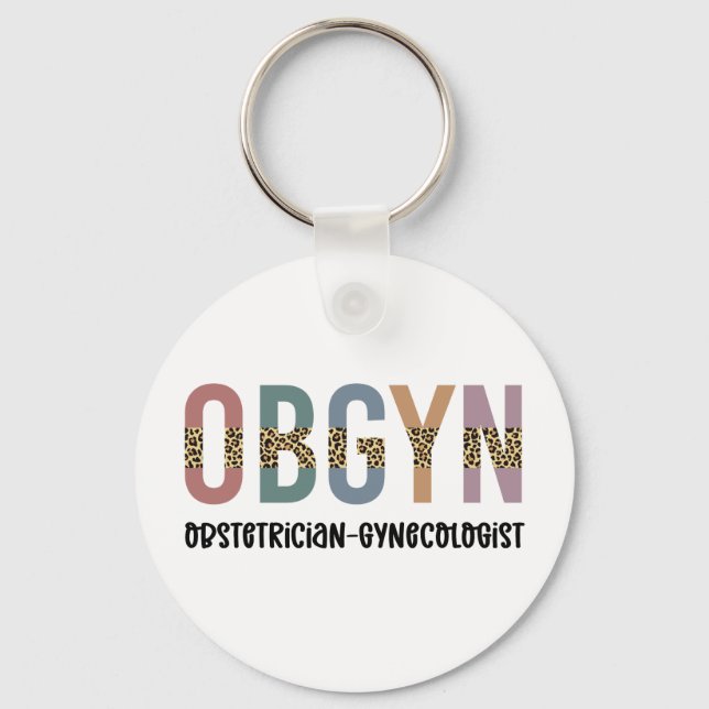 Porte-clés OBGYN Obstetrician Gynecologist Leopard Print (Recto)