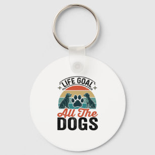 Porte-clés Objectif de vie Tous les chiens Conception vintage