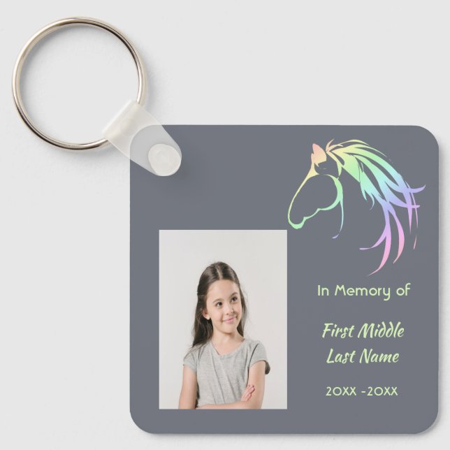 Porte-clés Objet-souvenir mémorial Cheval pastel Art (Recto)