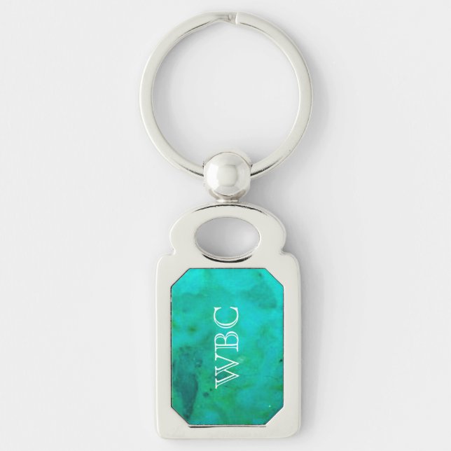 Porte-clés oblong décoré d'un monogramme de (Devant)