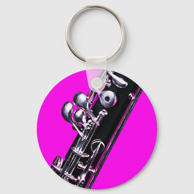 Porte-clés Oboe Photo sur Porte - clé Arrière - plan rose (Recto)