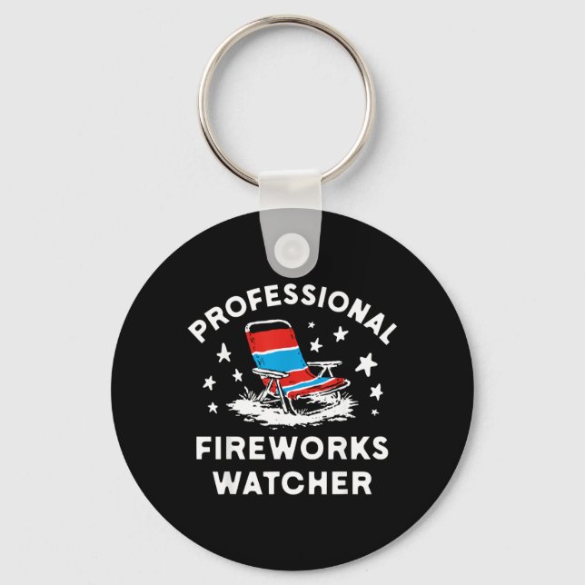 Porte-clés Observateur de feux d'artifice professionnel drôle (Recto)
