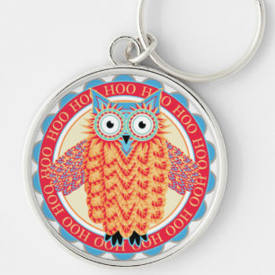 Porte-clés Observateur d'oiseau coloré mignon de petit hibou