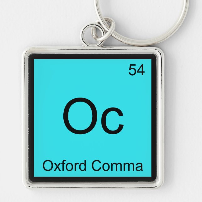 Porte-clés Oc - Oxford Comma Chimie Élément Symbole Grammaire (Devant)