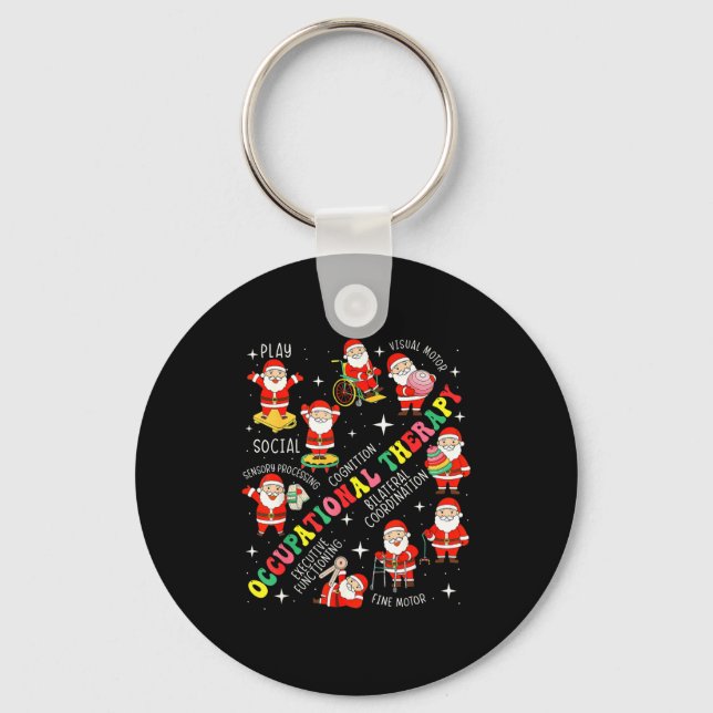 Porte-clés Occupational Therapy Retro Groovy Ot Santa Therast (Recto)