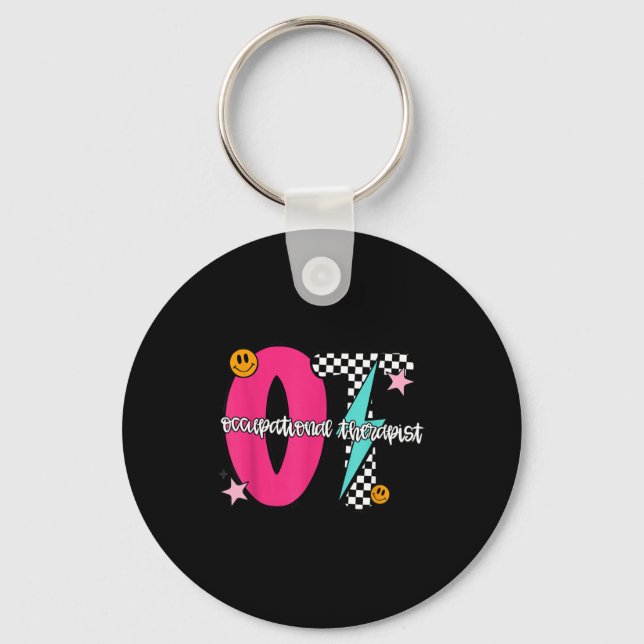Porte-clés Occupational Therast Retro Checkered Ot Graduation (Recto)
