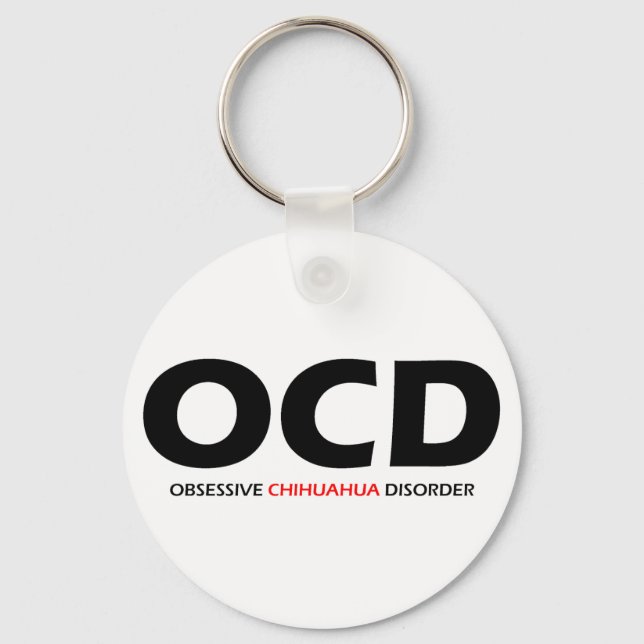 Porte-clés OCD - Trouble obsessionnel du Chihuahua (Recto)